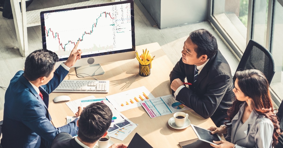 stock market data chart analysis by ingenious computer software