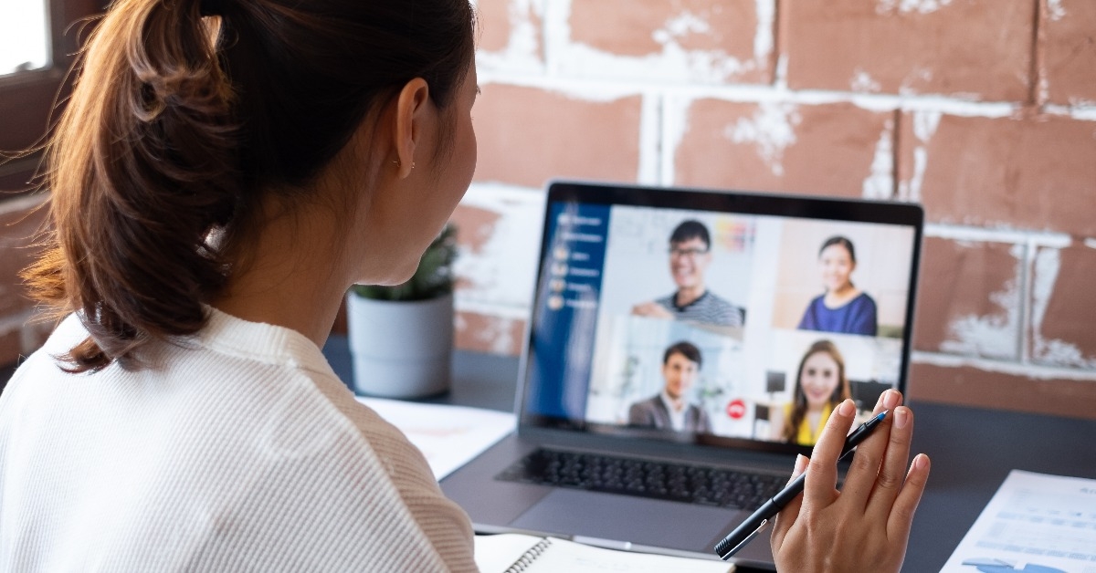 video conference meeting with colleagues