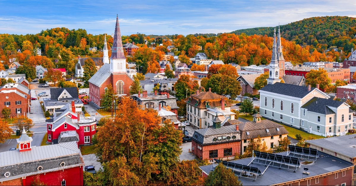 montpelier vermont usa town skyline
