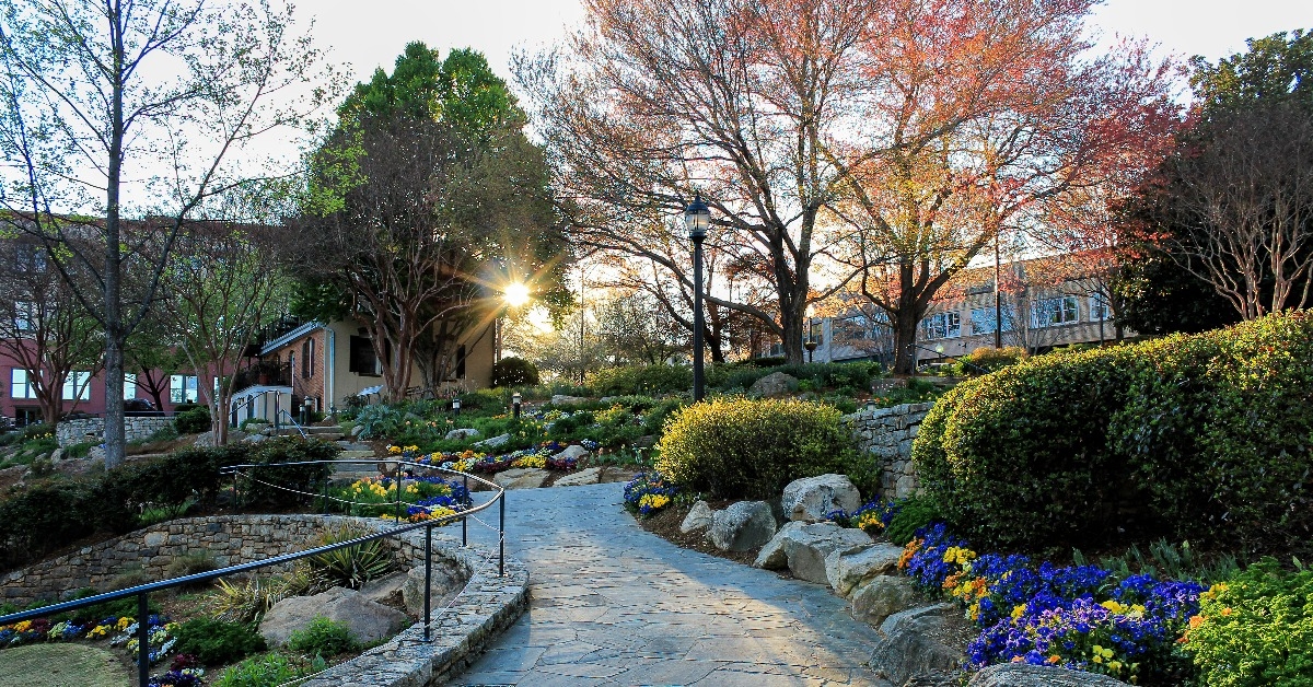 beautiful Greenville downtown Falls park