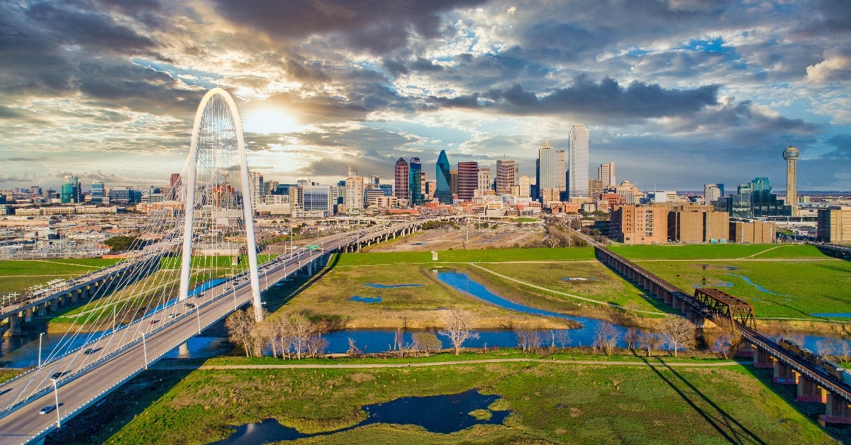 dallas texas downtown drone skyline aerial