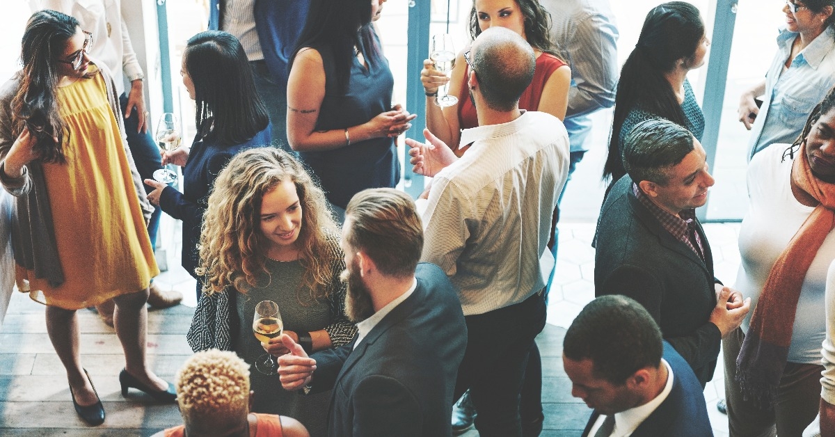 diverse group of business people having a meetup