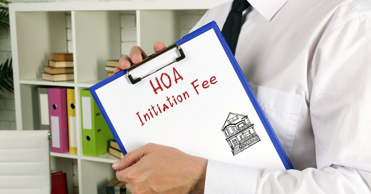 homeowner association hoa initiation fee 