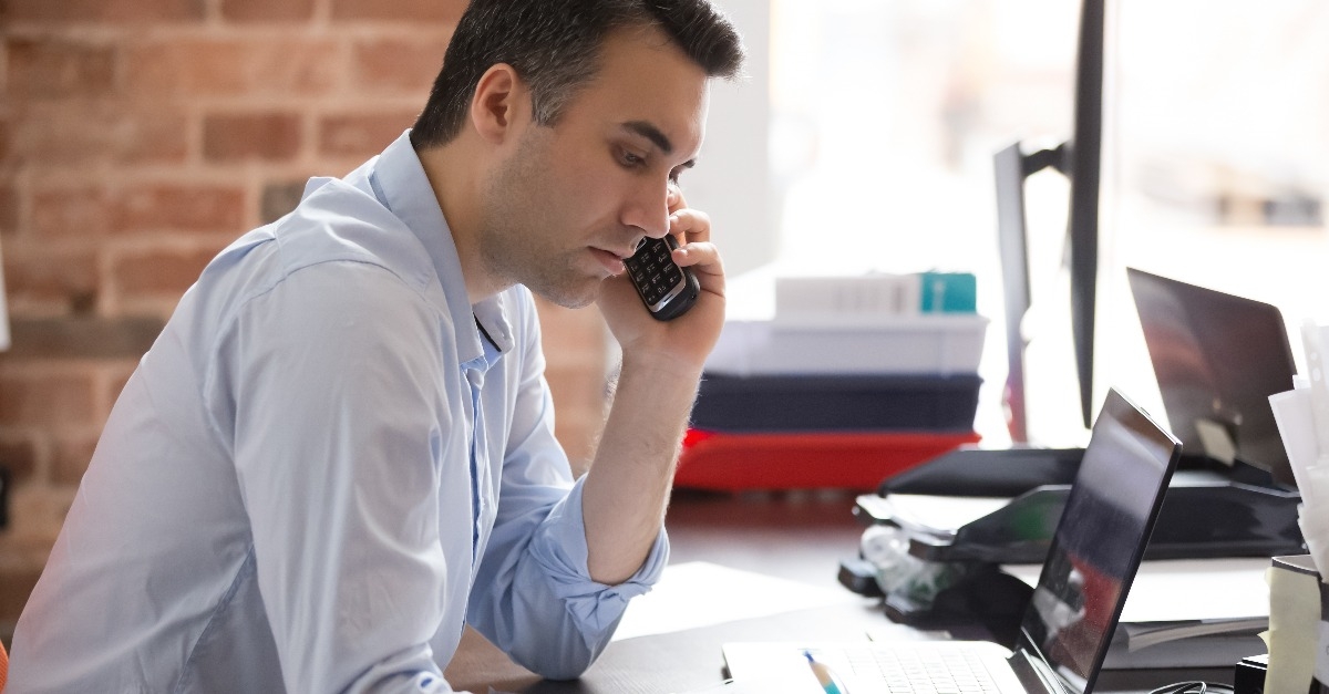 businessman talking on phone
