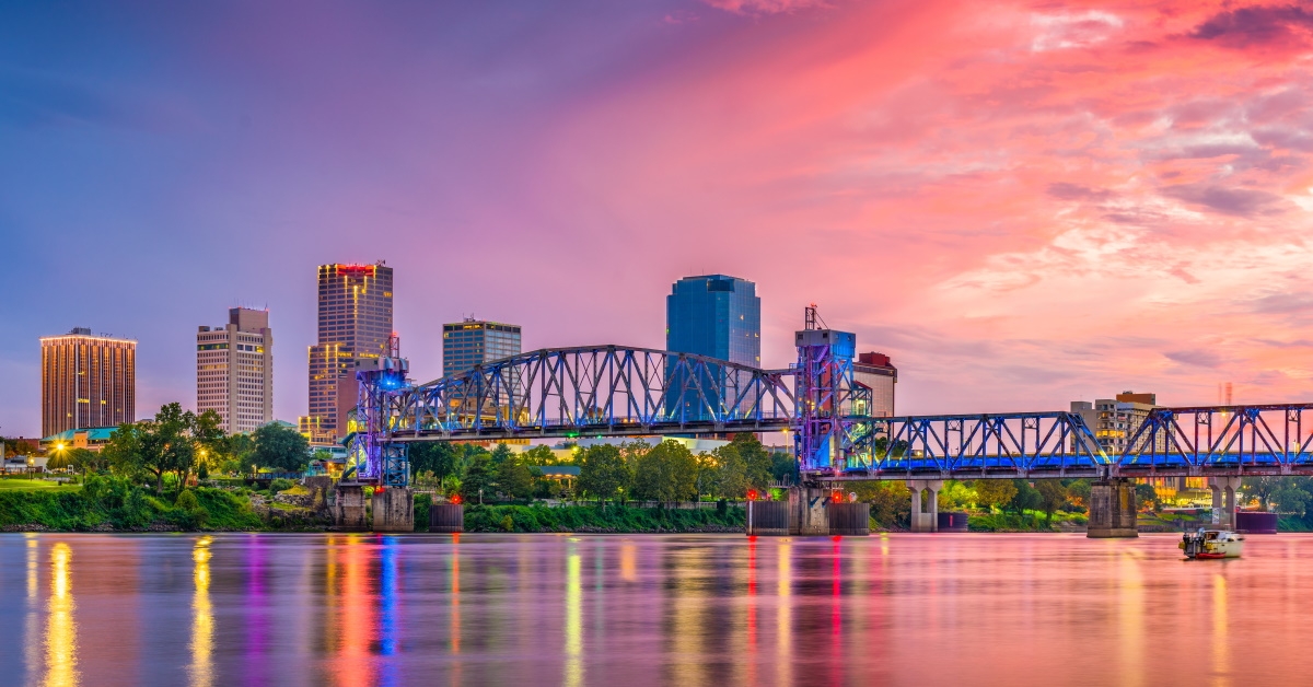 little rock skyline in arkansas