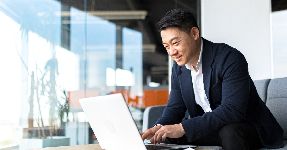 businessman working on laptop