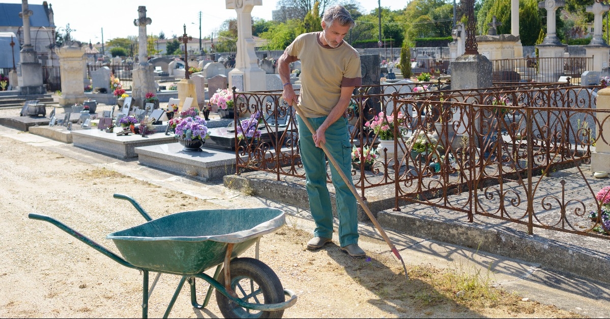 groundskeeper in cemetery