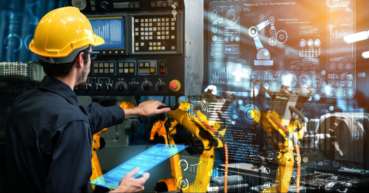 robot arms for digital factory production 