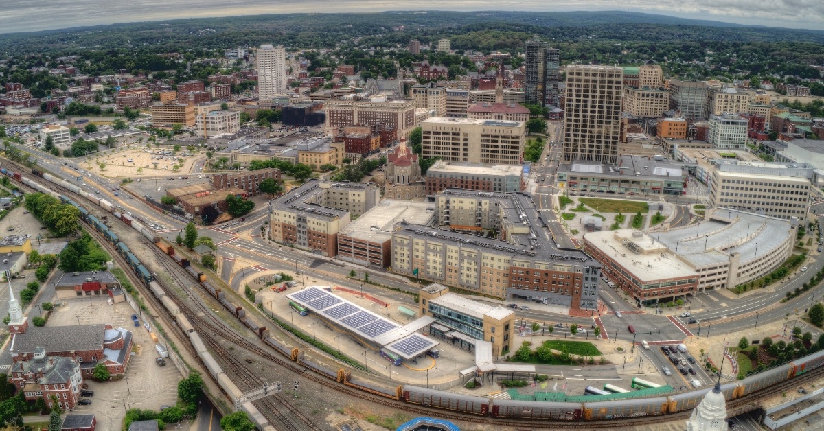 Worcester Massachusetts on a cloudy day