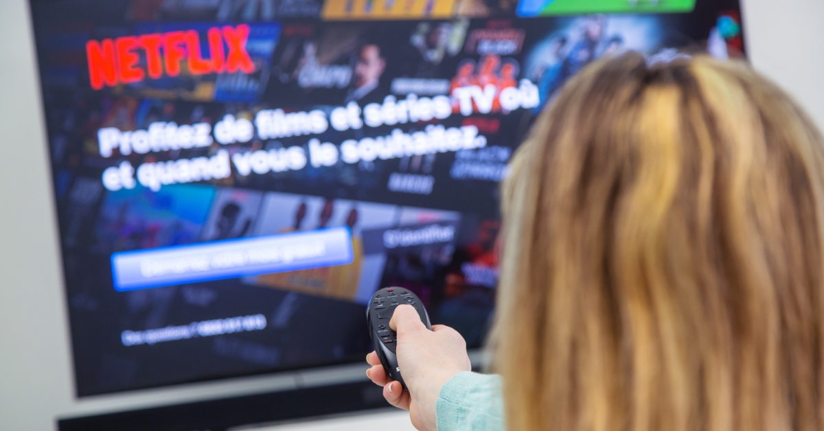 woman watching netflix