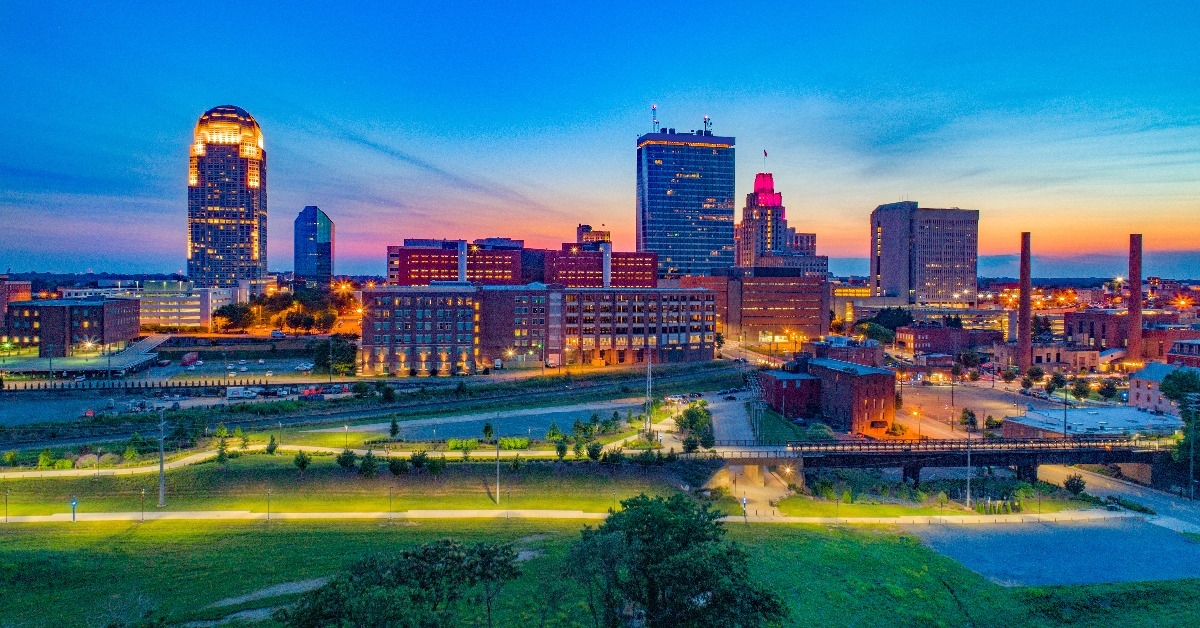 Winston-Salem North Carolina downtown skyline