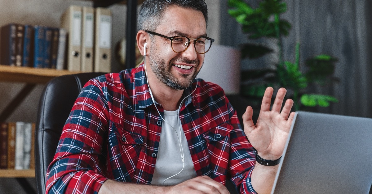 male remote working from home