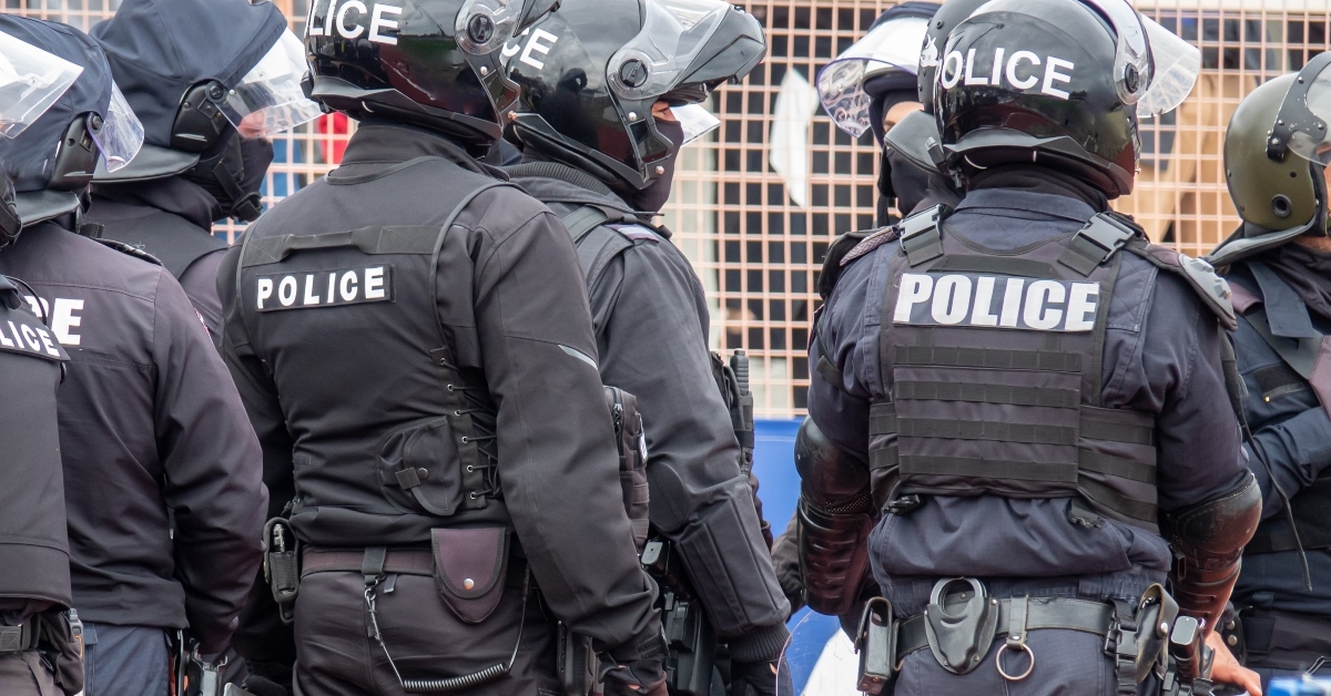 heavy armed police officers