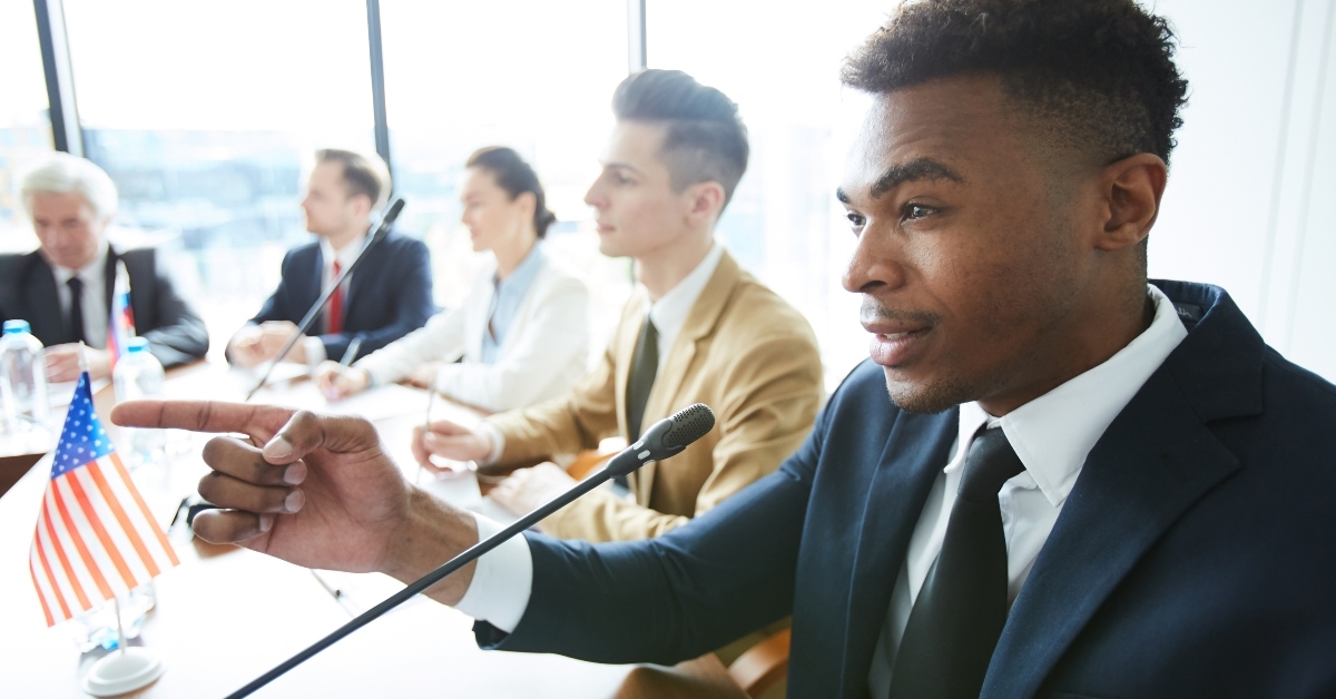 male member of congress expressing his opinion