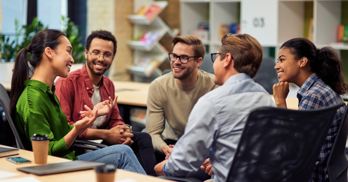 multiracial businesspeople communicating and sharing ideas
