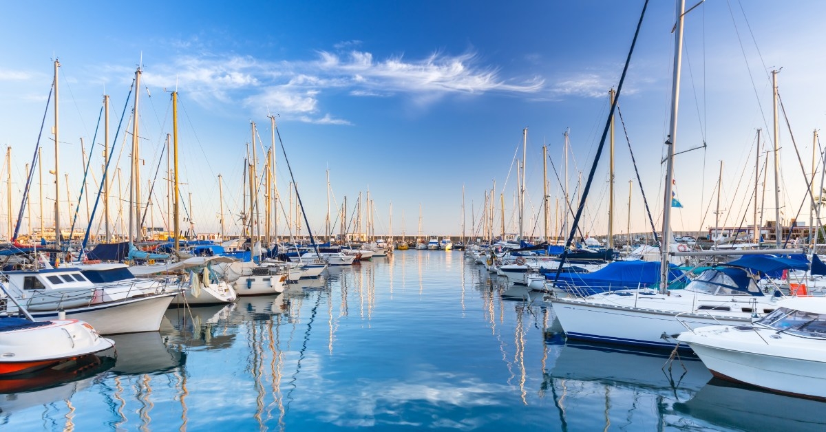 yachts standing at canaria port in spain during day time