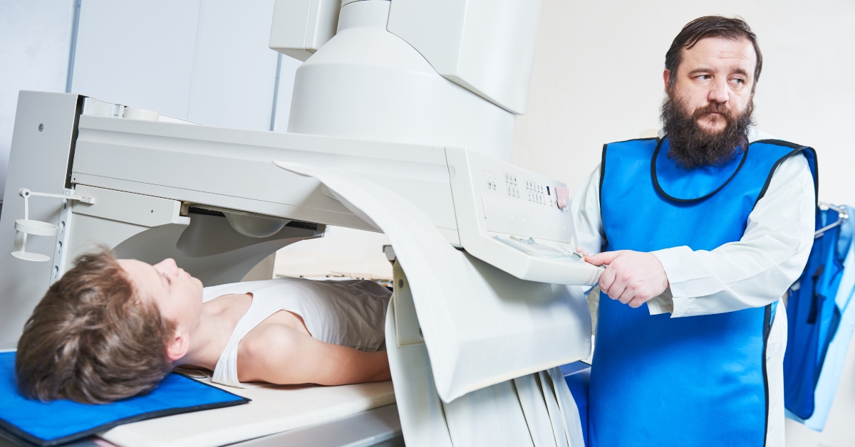 radiologist in protective wear