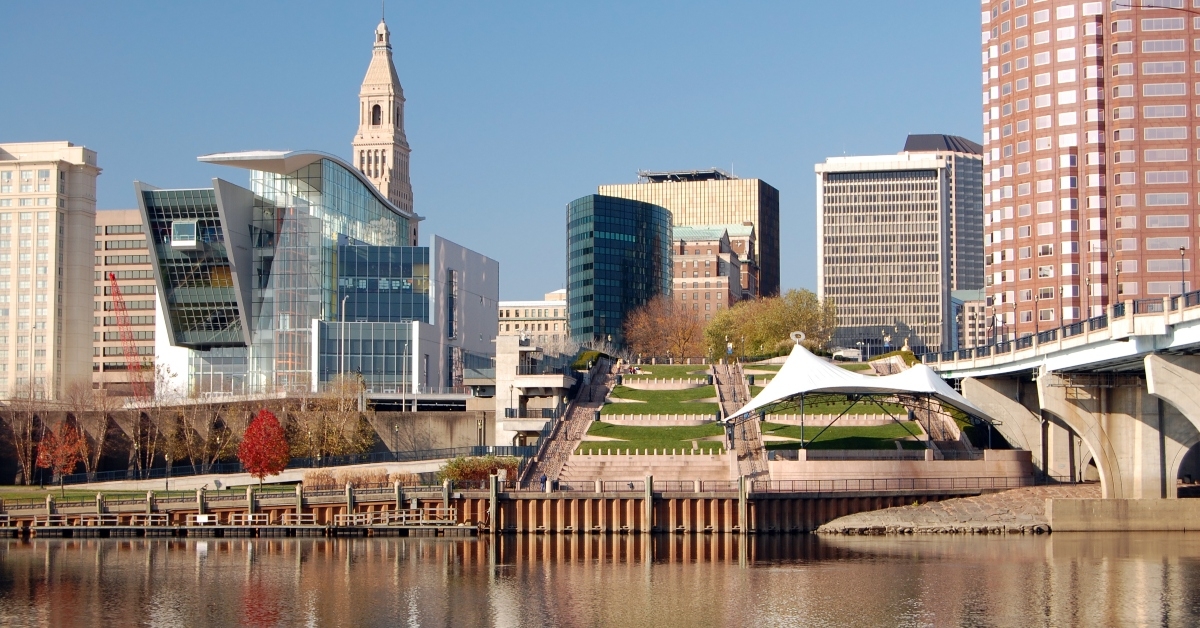 Hartford Connecticut skyline on an autumn day