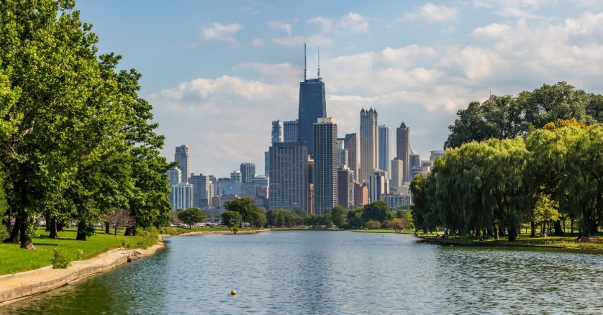 Lincoln Park and the Chicago skyline