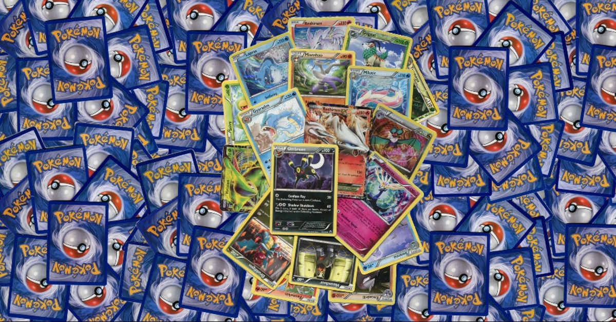collection of authentic used Pokémon trading cards