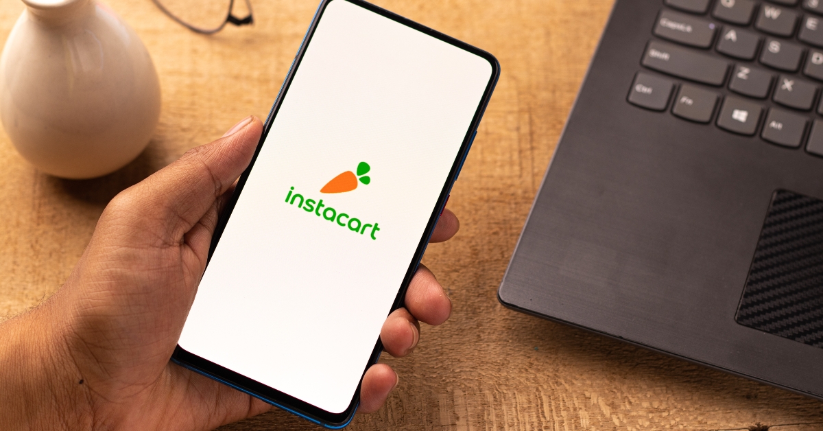Instacart logo on phone screen
