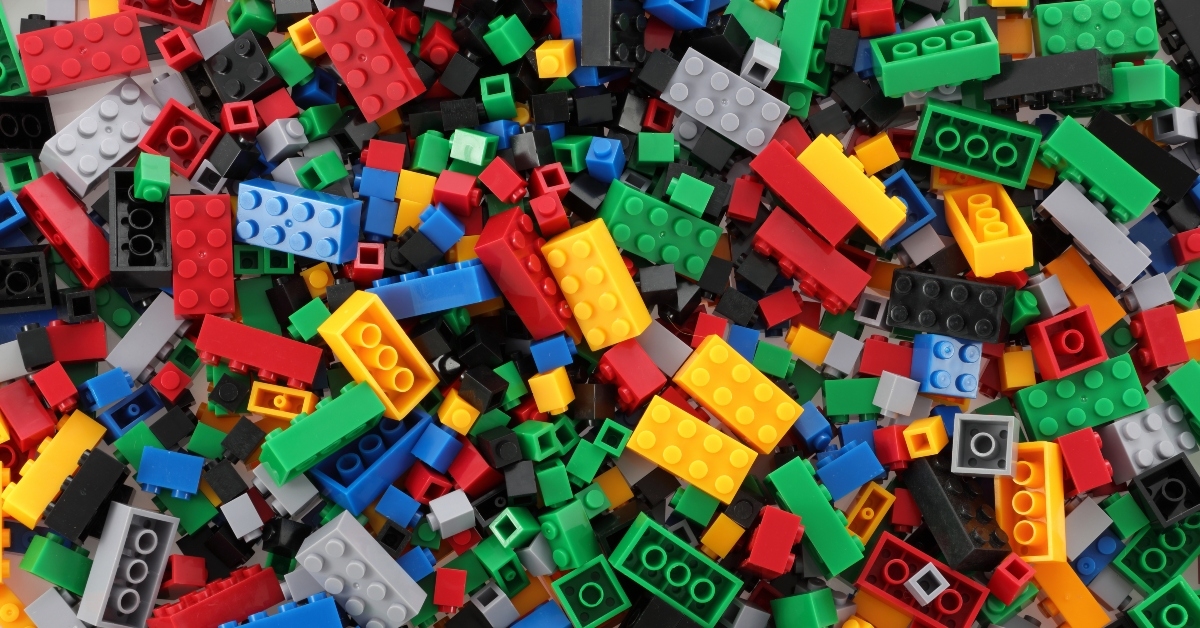 pile of child's building blocks in multiple colours