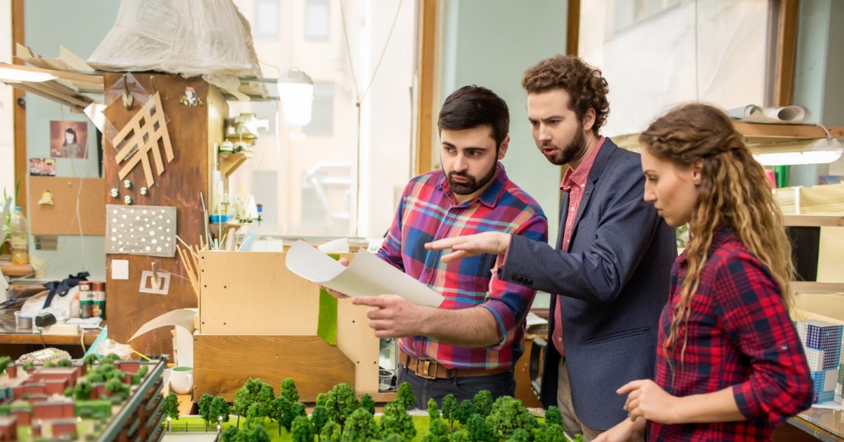 landscape designers are discussing