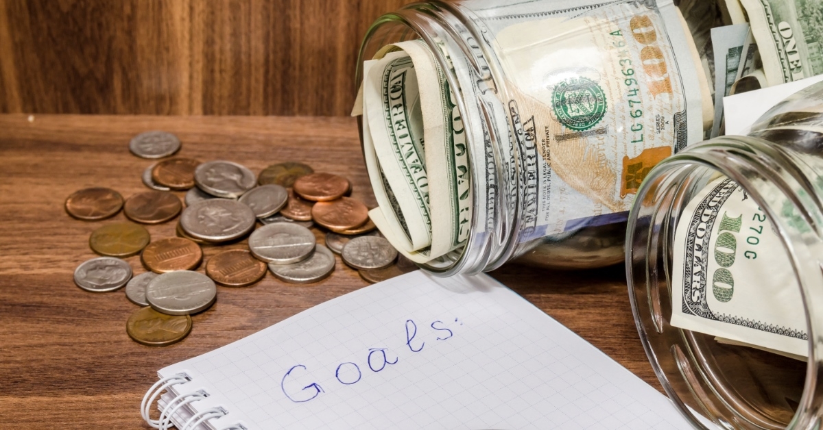 notebook on table with goals written over it 