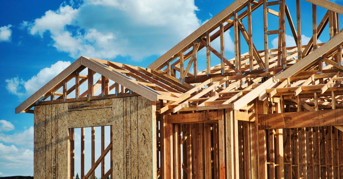 construction of a home with wooden frame