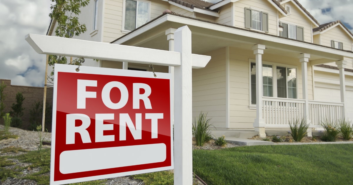 for rent sign outside house