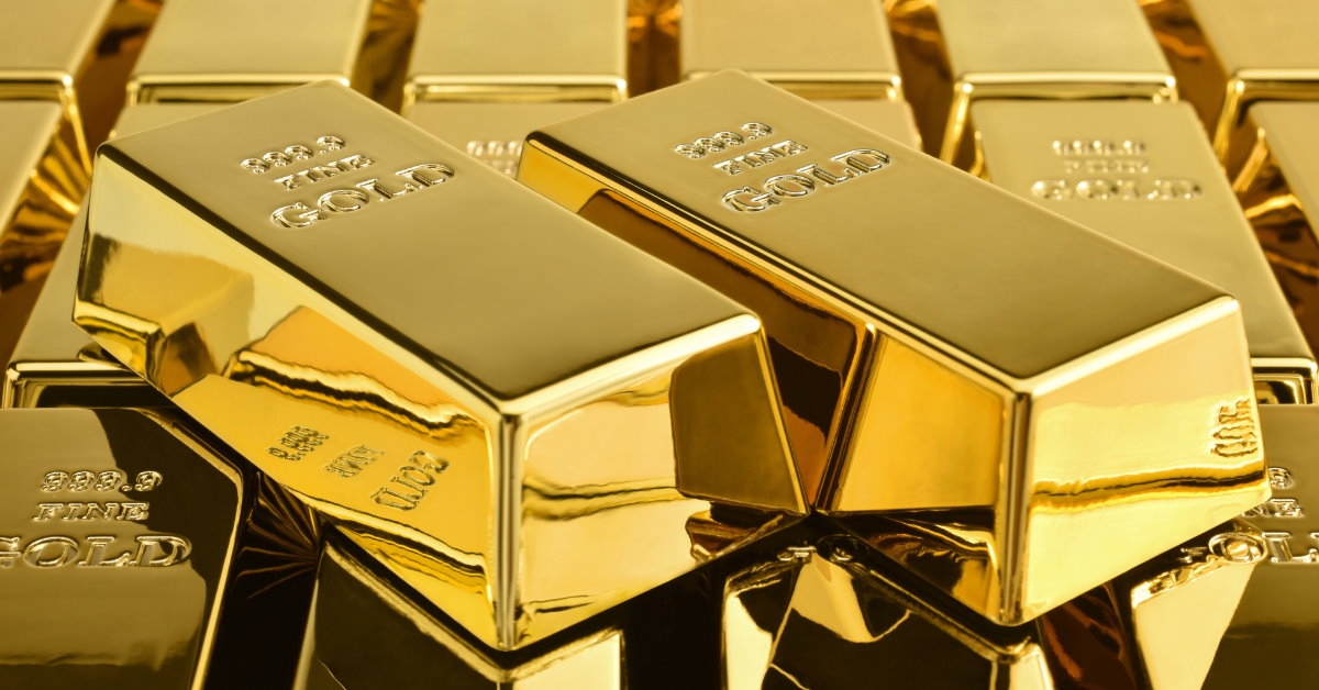 organized stack of gold bars