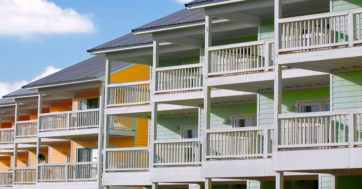 colorful tropical townhomes