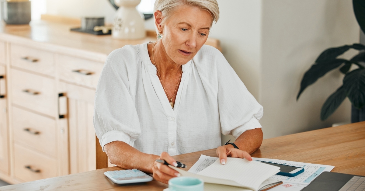 senior woman planning for her future retirement