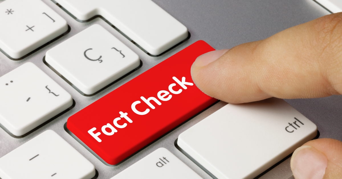 pressing fact check key on keyboard