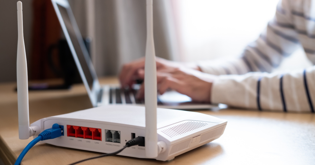  Internet router on working table 