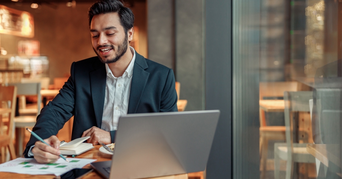 businessman working with graphs and charts