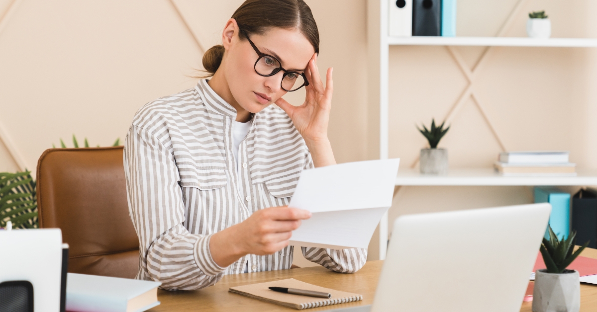 stressed freelancer with debt