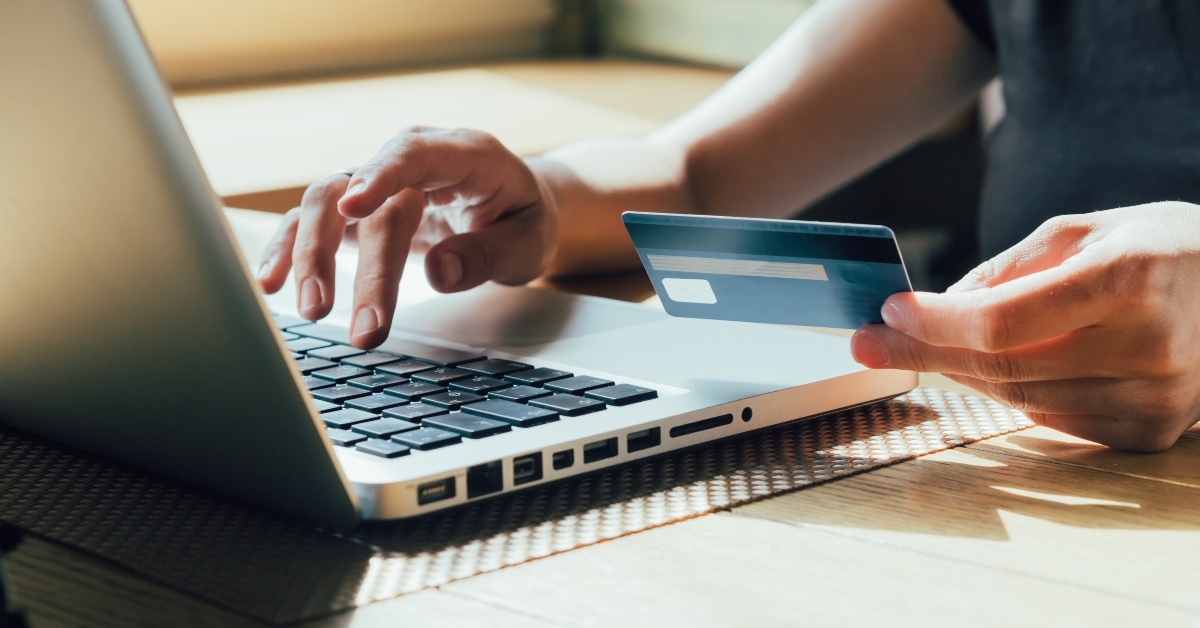 woman makes a purchase online