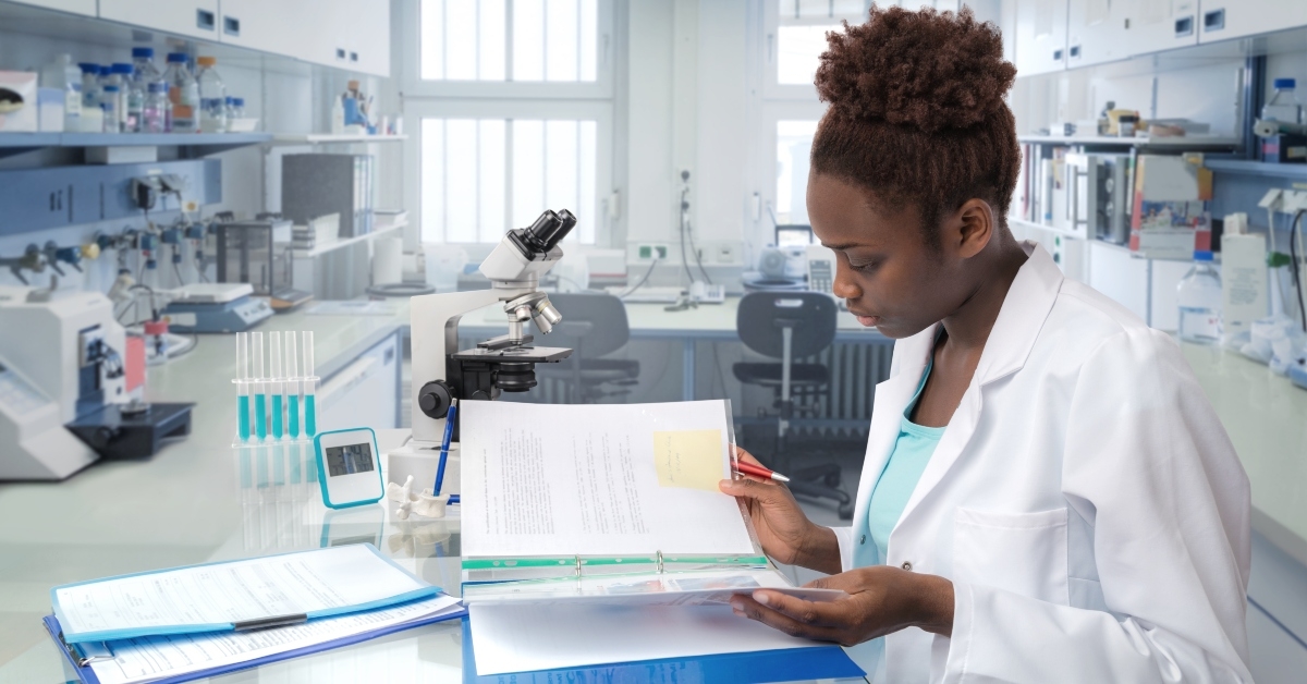 medical worker in modern laboratory