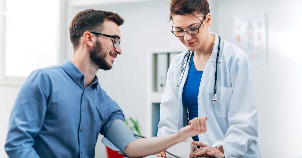 patient getting a blood pressure checkup