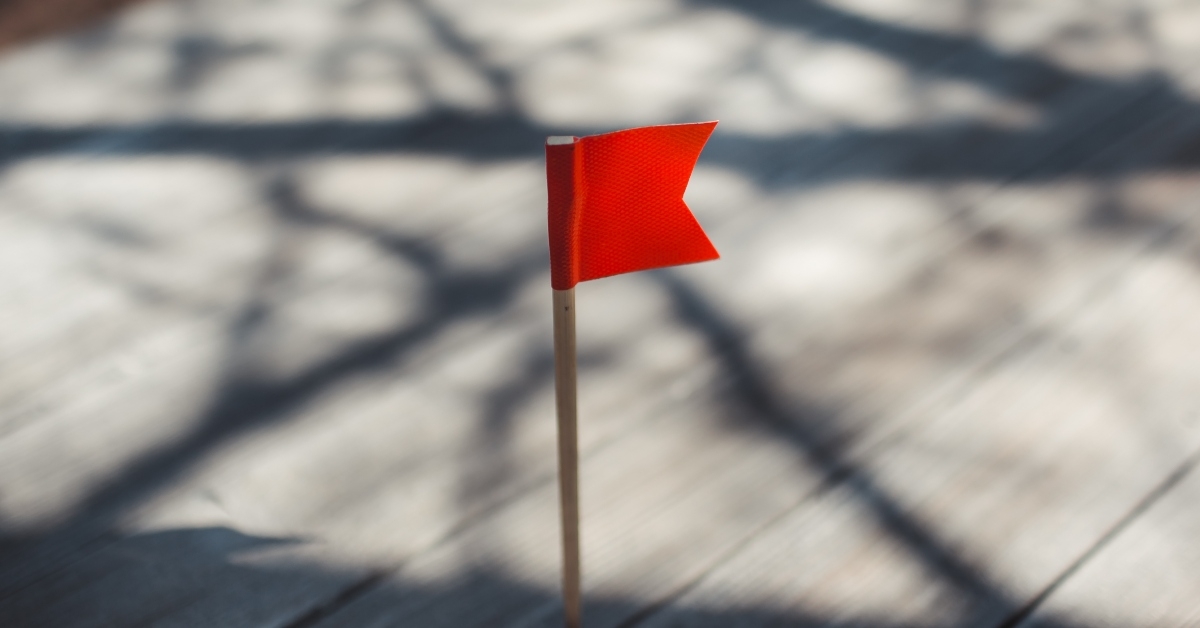 red flag on the beach