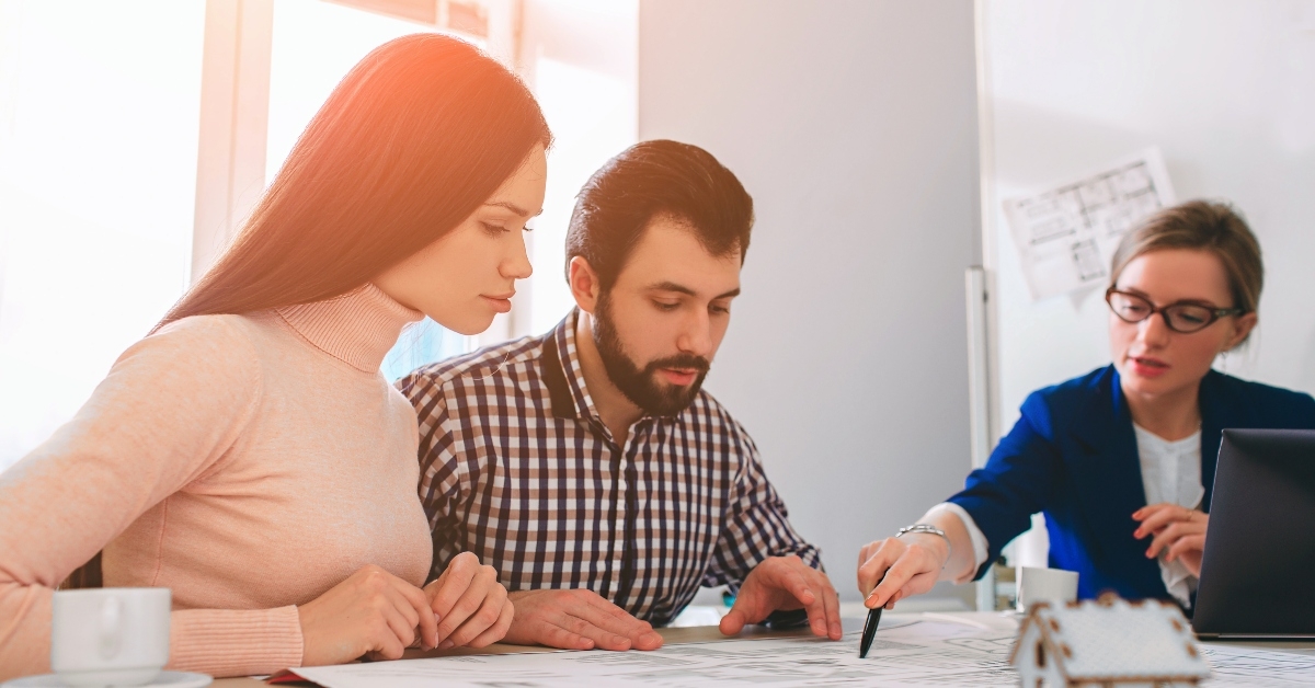 young family couple purchase rent property real estate