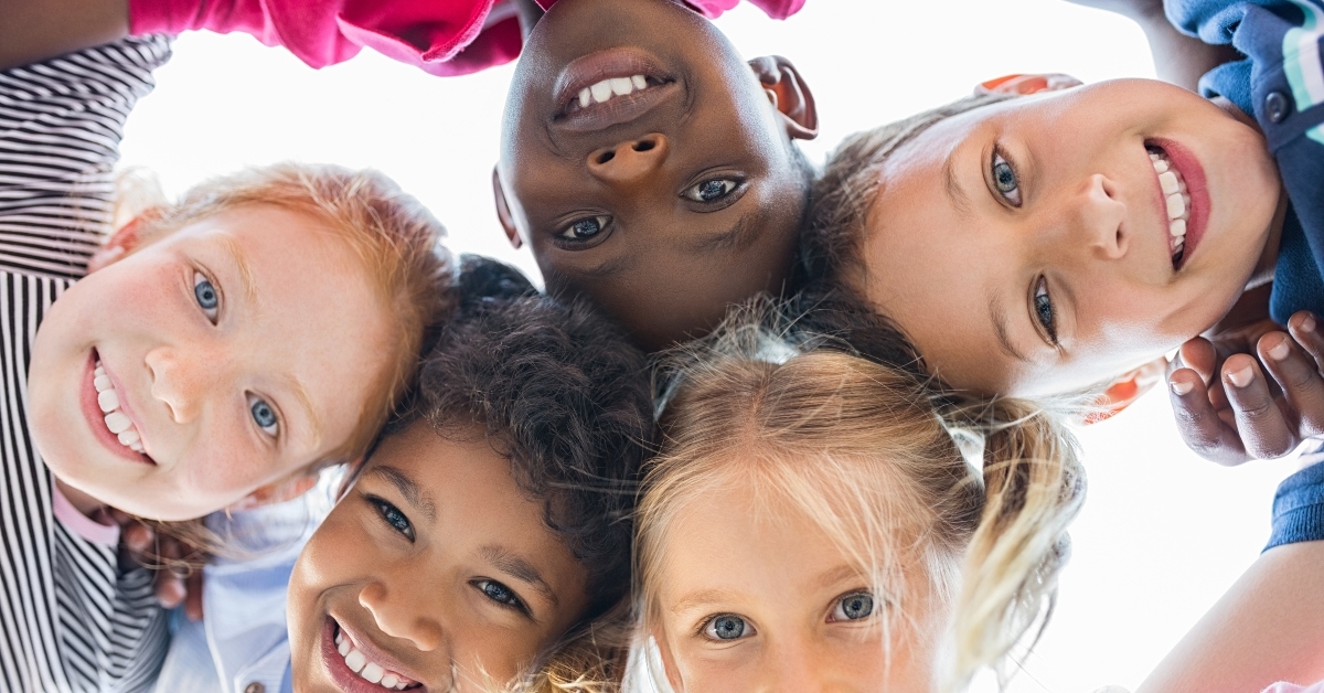 multiethnic children in a circle