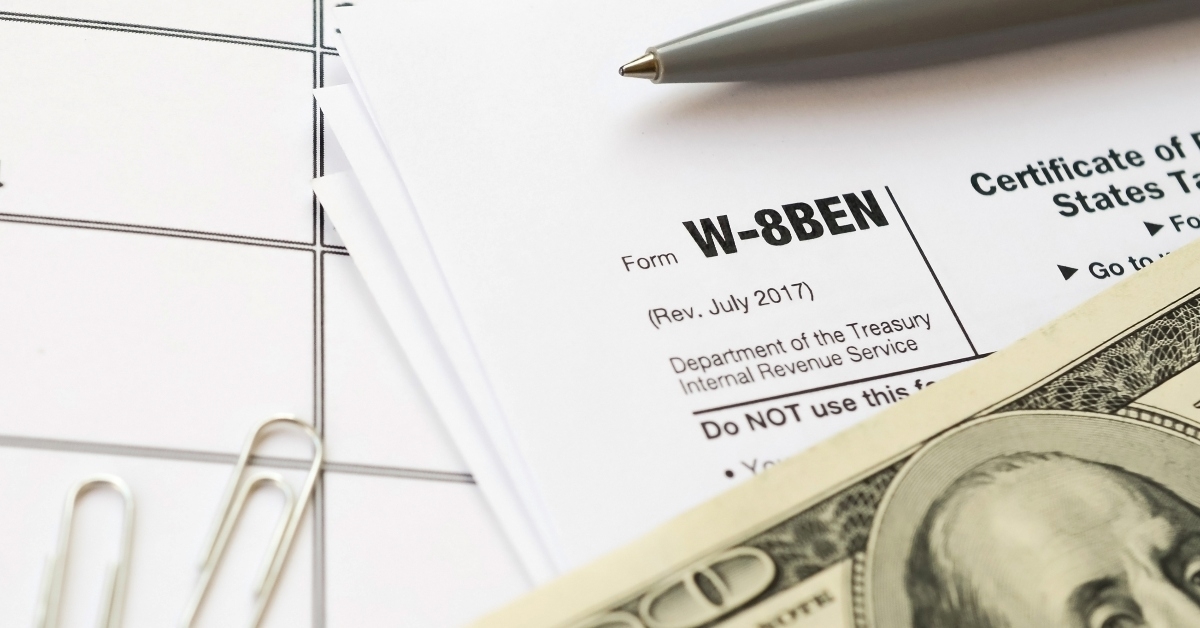 IRS Form W-8BEN Certificate