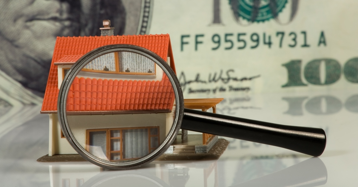 real estate concept on big dollar background