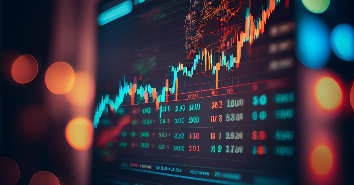 stock market trading investment candlestick graph