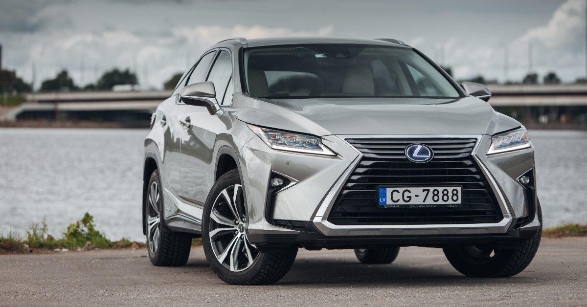 Lexus RX 450h at the parking near river