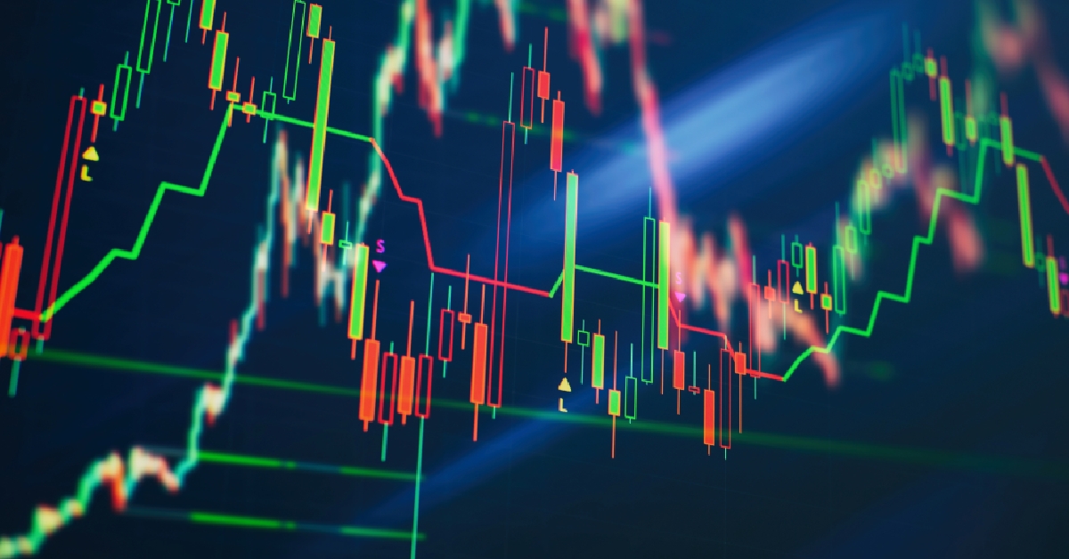 candle stick graph chart of stock market