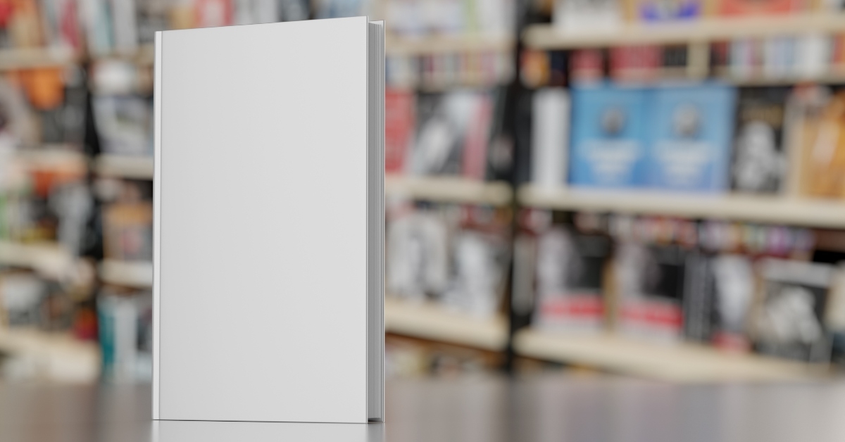 hardcover book on bookstore showcase