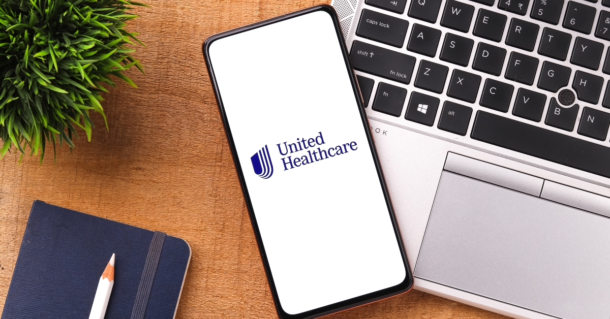 UnitedHealthcare logo on phone screen